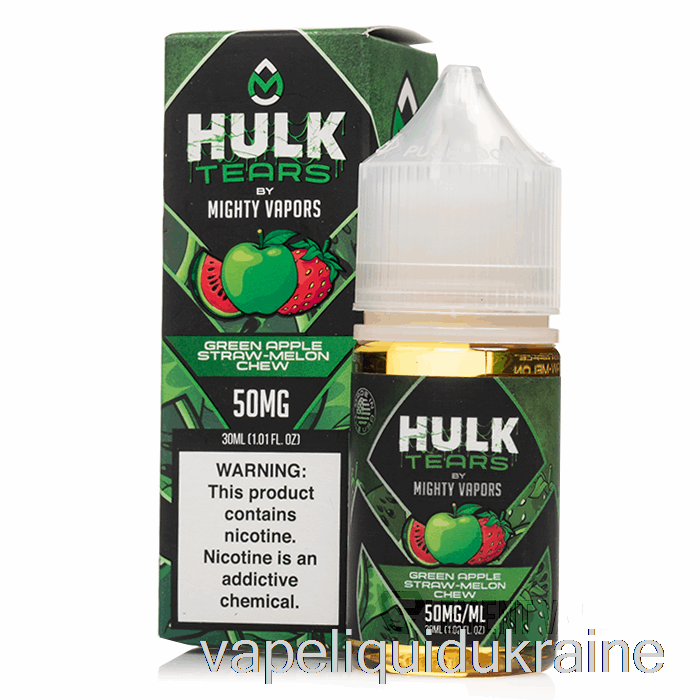 Vape Liquid Ukraine Green Apple Straw Melon Chew - Hulk Tears Salts - 30mL 50mg